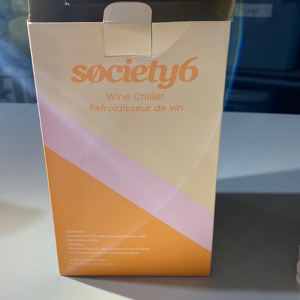 Society6 wine chiller.  Double wall insulation